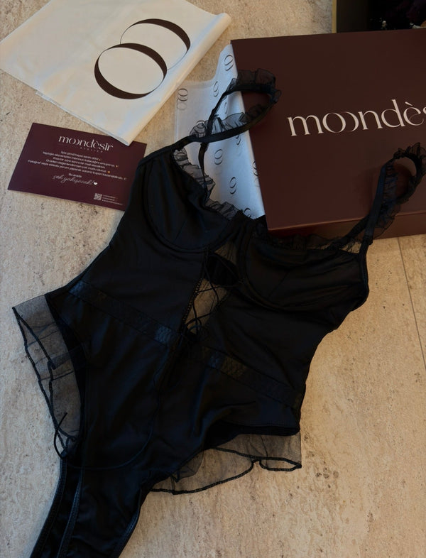 Black Lace Bodysuit — The Lilith Noir - alternate view