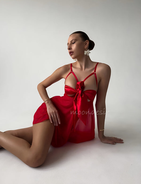 Red Babydoll — Elegant Lingerie - alternate view