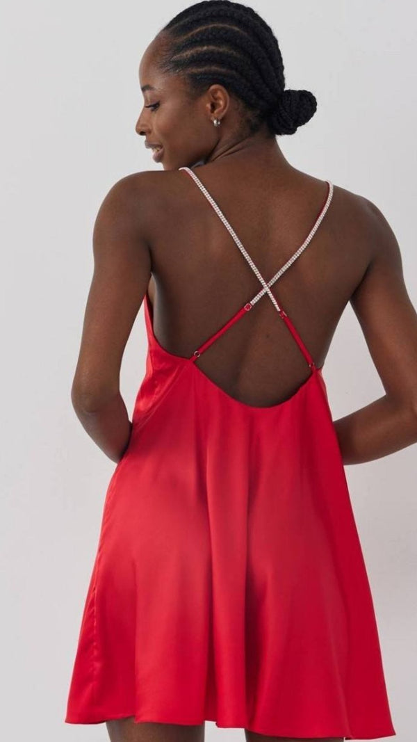 Red Lace Diamond Babydoll — The Lilith Noir - alternate view