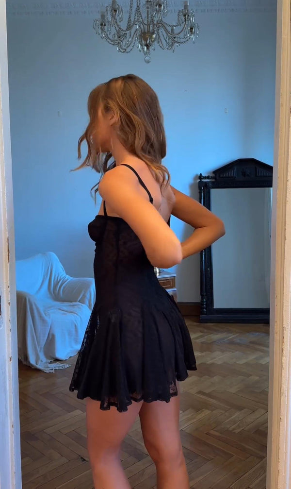Black Lace Babydoll — The Lilith Noir - alternate view