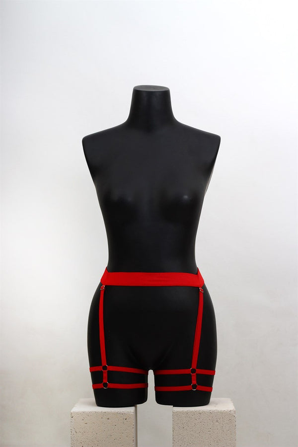 Red Garter Belt Set — The Lilith Noir - alternate view