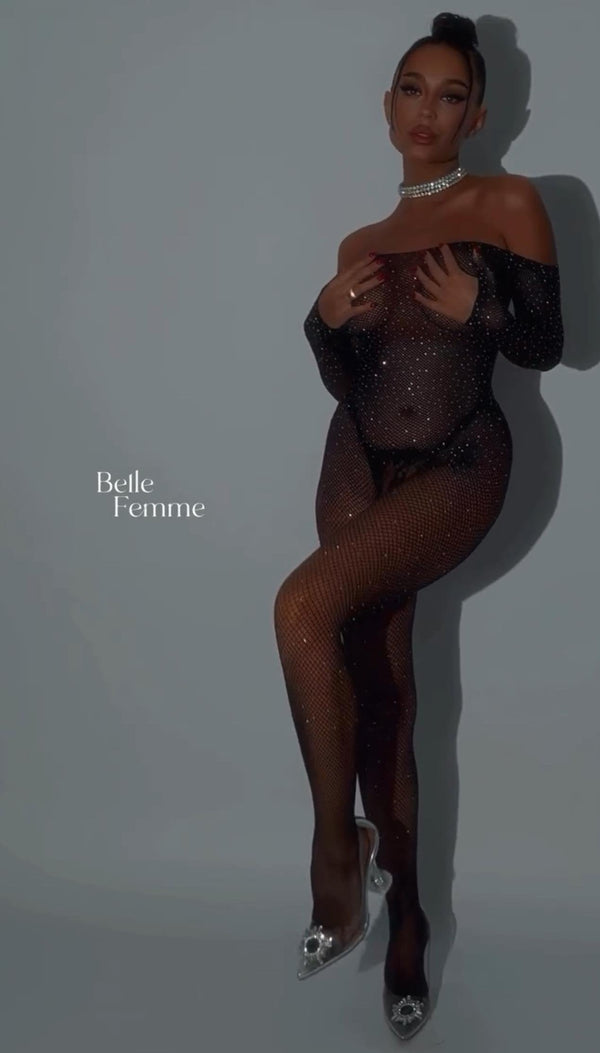 Black Sheer Bodystocking — The Lilith Noir - alternate view
