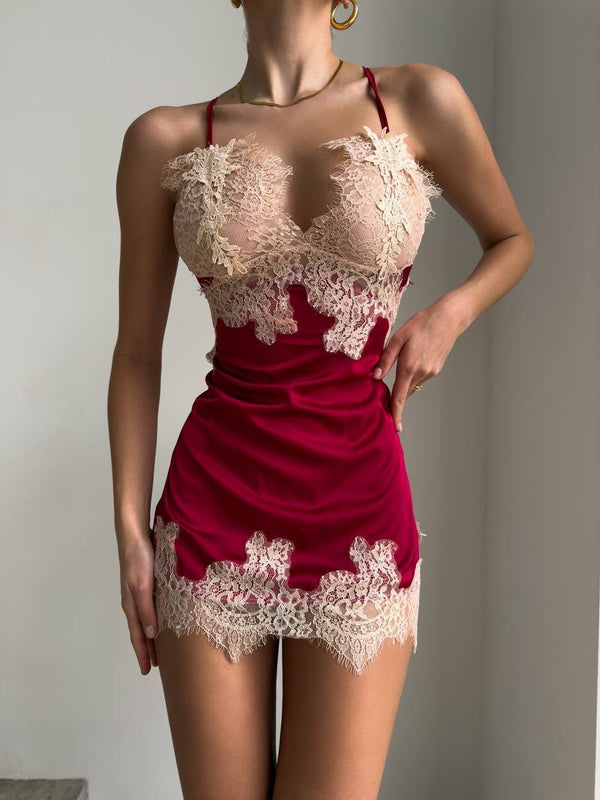 Red Luxury Lace Babydoll — Premium Line - alternate view