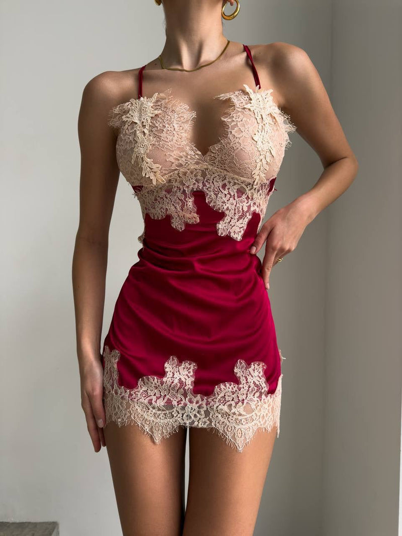 Alexis Luxury Babydoll Red - The Lilith Noir