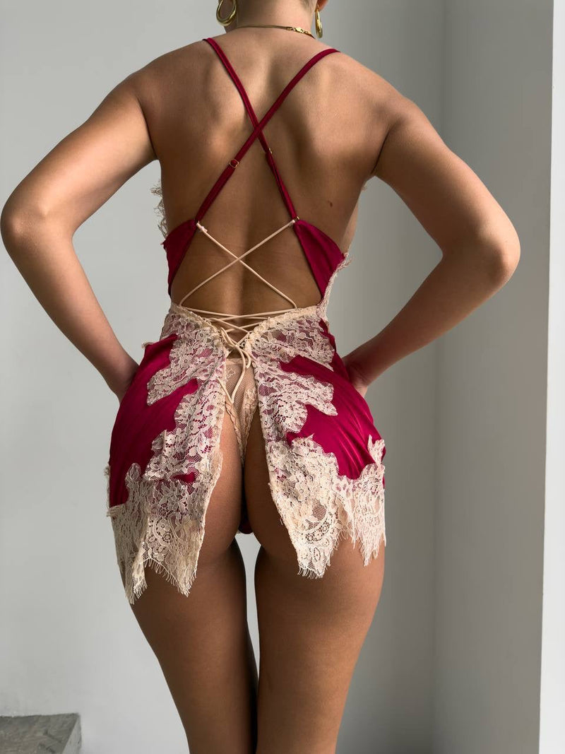 Alexis Luxury Babydoll Red - The Lilith Noir
