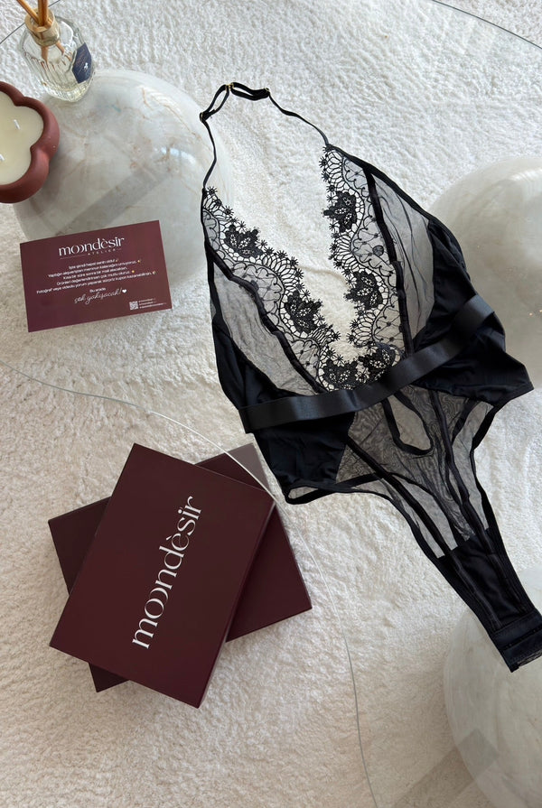 Black Lace Bodysuit — The Lilith Noir - alternate view
