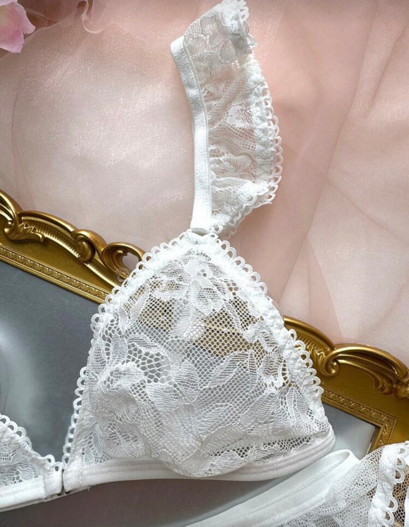 Green Lace Romantic Lingerie Set by The Lilith Noir — Back View