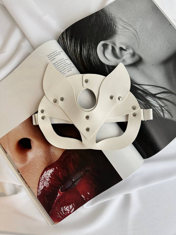 White Leather Lingerie — The Lilith Noir - alternate view