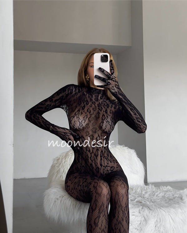 Hailey Premium Lace Bodystocking by The Lilith Noir