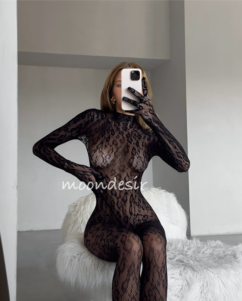 Hailey Premium Lace Bodystocking by The Lilith Noir