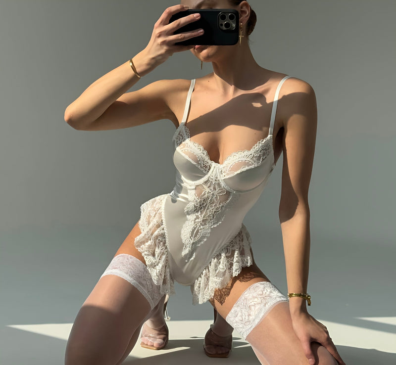 Black Lace Bodysuit by The Lilith Noir — Detail Shot
