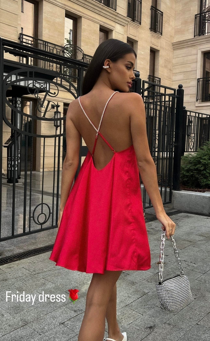 Red Lace Diamond Babydoll by The Lilith Noir — Side View