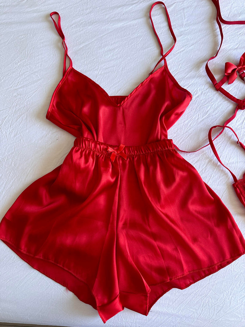 Red Lena Bridal Gift Lingerie Set by The Lilith Noir