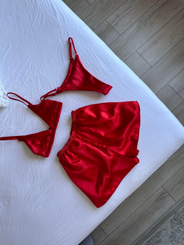 Red Mia Bridal Gift Lingerie Set by The Lilith Noir