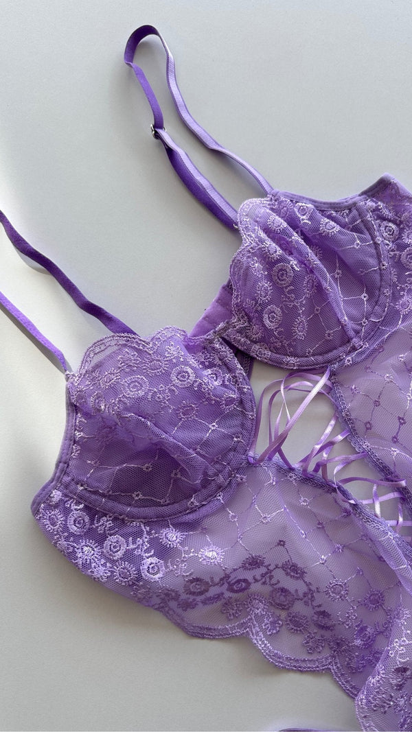 Black Lace Teddy — The Lilith Noir - alternate view