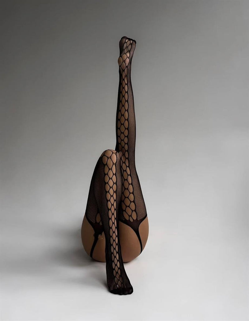 Black Lace Stocking Set by The Lilith Noir — Model View