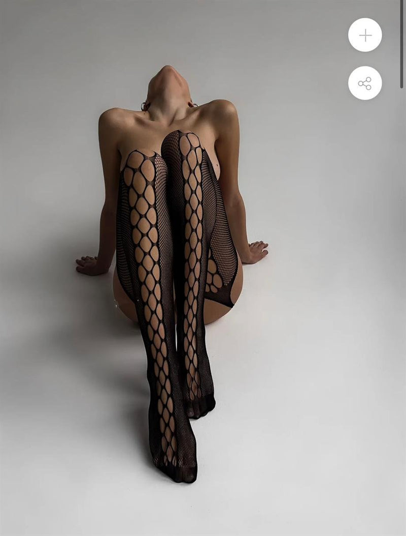 Black Lace Stocking Set by The Lilith Noir — Close-up